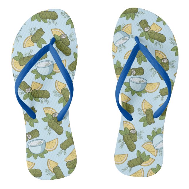 Dolmadakia Pattern Flip Flops (Footbed)