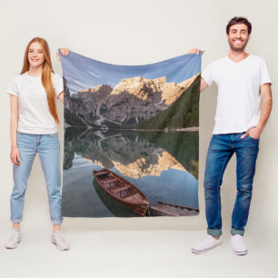 Dolomite Alps Pragser Wildsee Tyrol, Italy Fleece Blanket