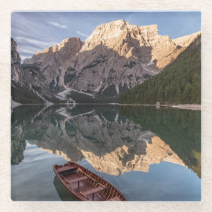 Dolomite Alps Pragser Wildsee Tyrol, Italy Glass Coaster