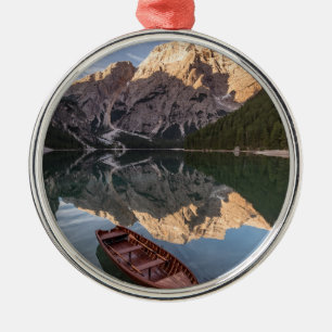 Dolomite Alps   Pragser Wildsee   Tyrol, Italy Metal Ornament