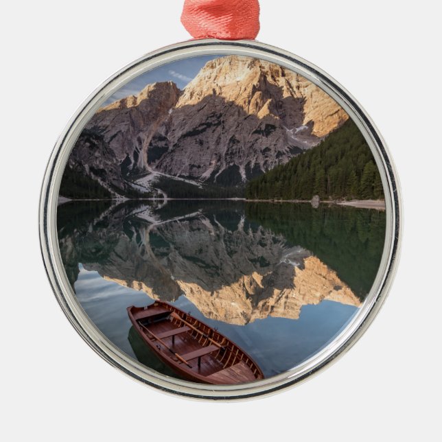Dolomite Alps | Pragser Wildsee | Tyrol, Italy Metal Ornament (Front)