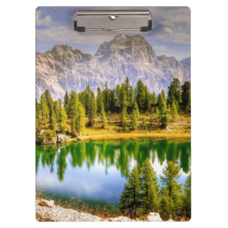 Dolomite Mountains and Lake Stunning Landscape Clipboard