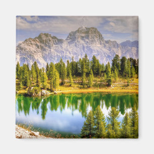 Dolomite Mountains and Lake Stunning Landscape Magnet