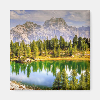 Dolomite Mountains and Lake Stunning Landscape Magnet