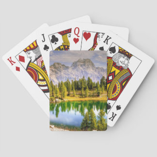 Dolomite Mountains and Lake Stunning Landscape Playing Cards