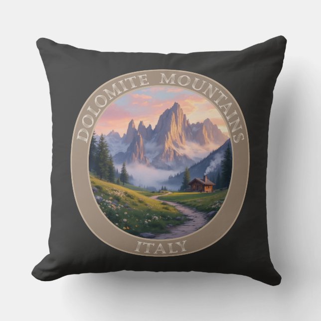 Dolomite Mountains Italy Cushion (Front)