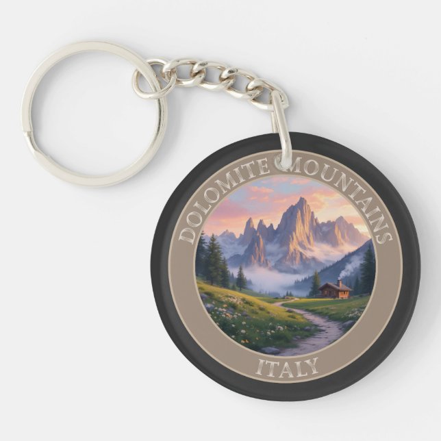 Dolomite Mountains Italy Key Ring (Front)