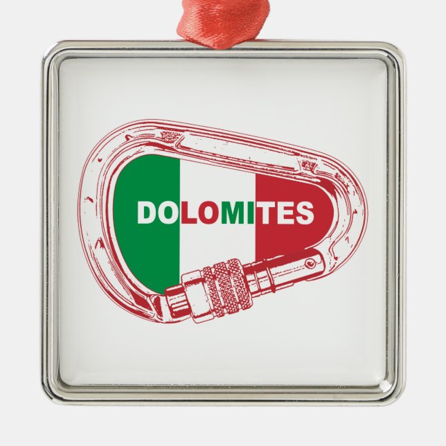 Dolomites Climbing Carabiner Metal Ornament (Front)