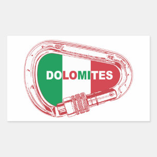 Dolomites Climbing Carabiner Rectangular Sticker