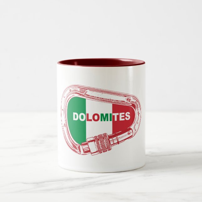 Dolomites Climbing Carabiner Two-Tone Coffee Mug (Center)