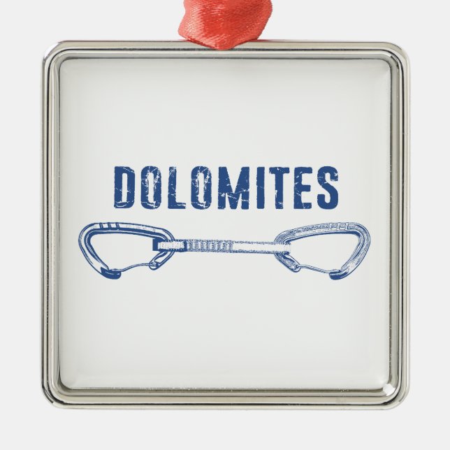 Dolomites Climbing Quickdraw Metal Ornament (Front)