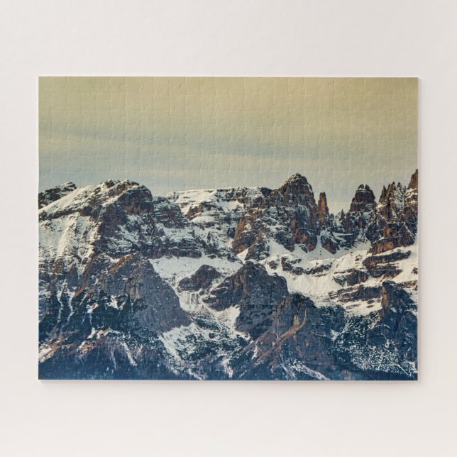 Dolomites Italian mountains landscape with snow Jigsaw Puzzle (Horizontal)