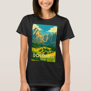 Dolomites italy hiking and skiing landscape artwor T-Shirt