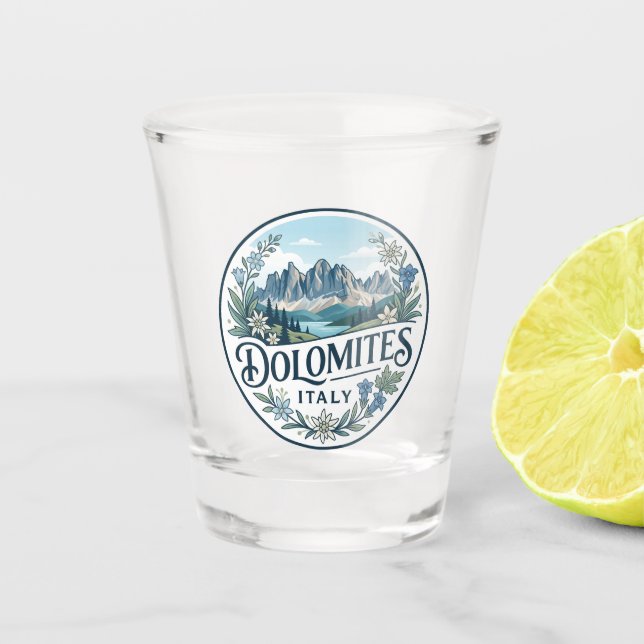 Dolomites Italy Shot Glass (Front)