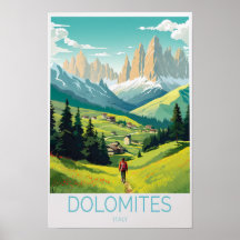 Dolomites Italy Travel Poster