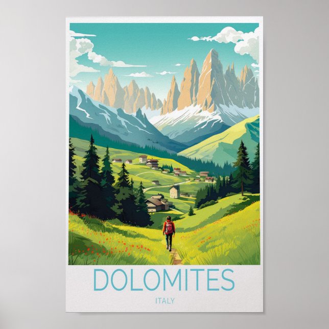 Dolomites Italy Travel Poster (Front)