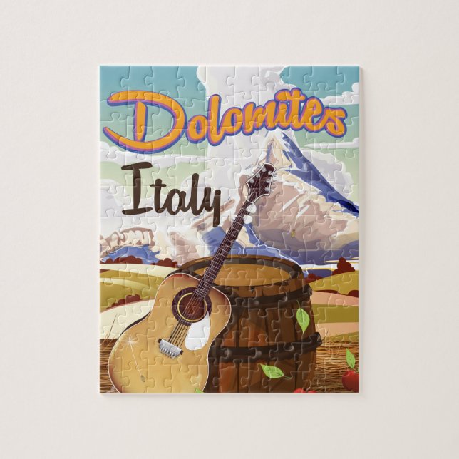 Dolomites Italy travel poster Jigsaw Puzzle (Vertical)