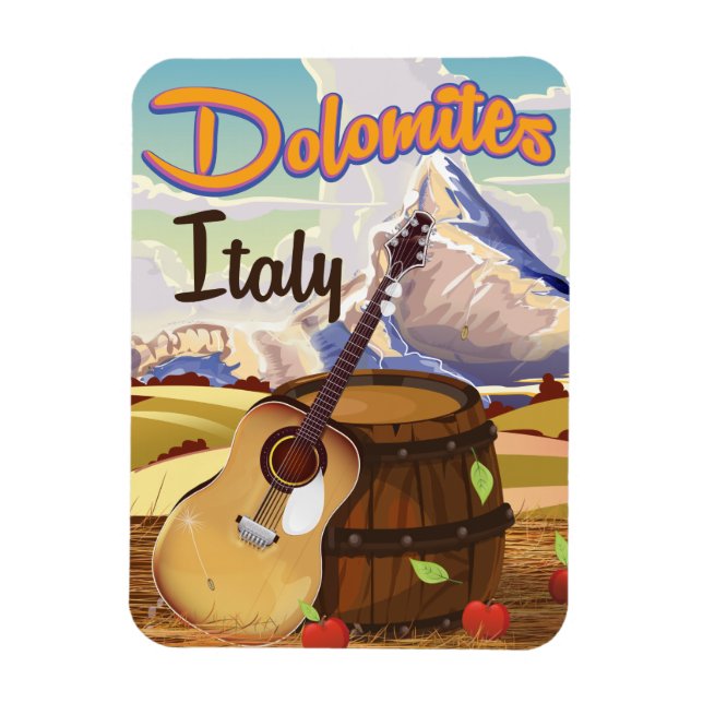 Dolomites Italy travel poster Magnet (Vertical)