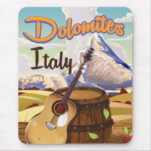 Dolomites Italy travel poster Mouse Pad