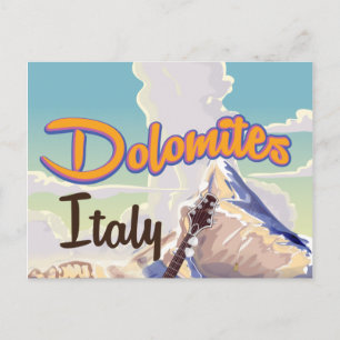 Dolomites Italy travel poster Postcard
