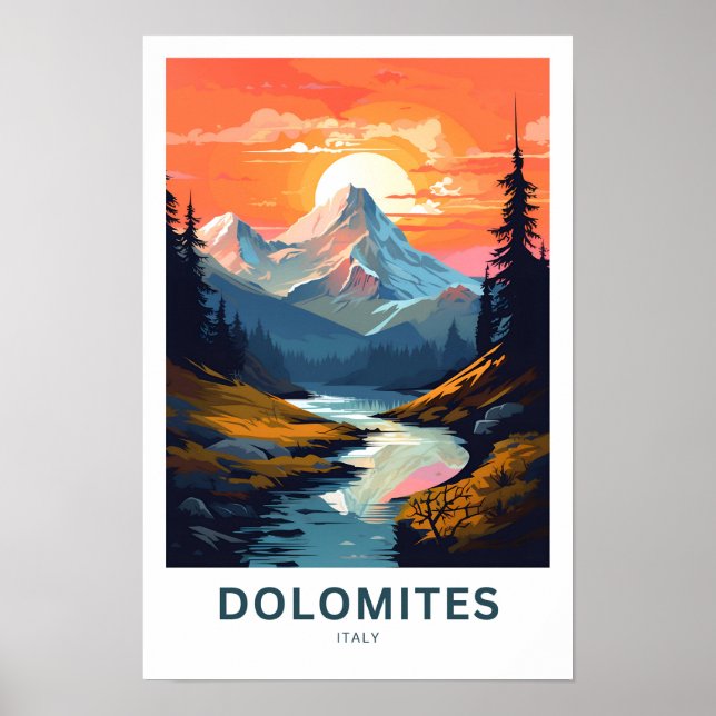 Dolomites Italy Travel Print (Front)