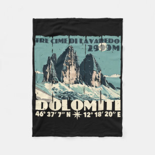 Dolomites Italy Tre Cime Di Lavaredo Drei Zinnen H Fleece Blanket