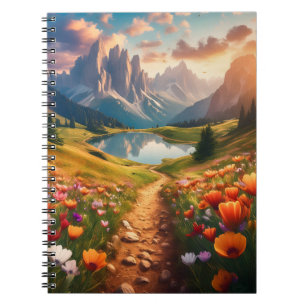 Dolomites Italy Vintage-Style Travel Poster Notebook