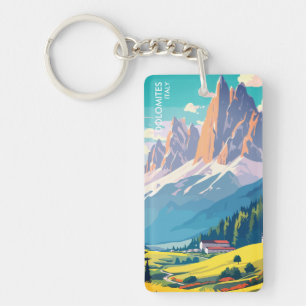 Dolomites Italy Vintage Travel Key Ring