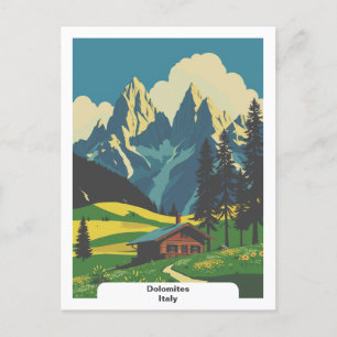 Dolomites, Italy Vintage Travel Postcard
