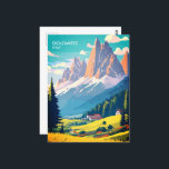 Dolomites Italy Vintage Travel Postcard<br><div class="desc">Dolomites Italy Vintage Travel Postcard 
Whether you're a globetrotter reminiscing about your Italian adventures or an art enthusiast appreciating the beauty of the Dolomites,  this Vintage Travel Postcard serves as a delightful memento that captures the essence of this iconic destination.</div>