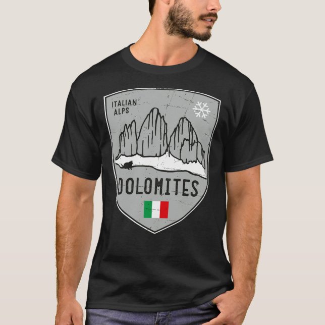 Dolomites Mountain Italy Emblem   T-Shirt (Front)