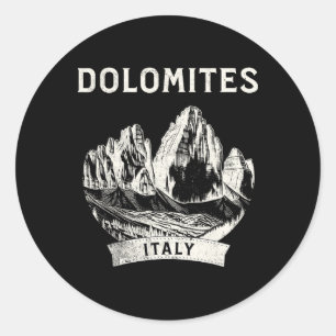 Dolomites Mountain Italy Hiking Climbing Classic Round Sticker