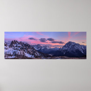 Dolomites Mountain Range, Italy Panorama Poster