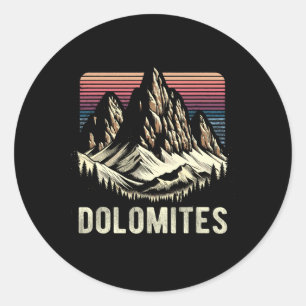Dolomites Mountains Dolomitic Alps Climbing Hiking Classic Round Sticker