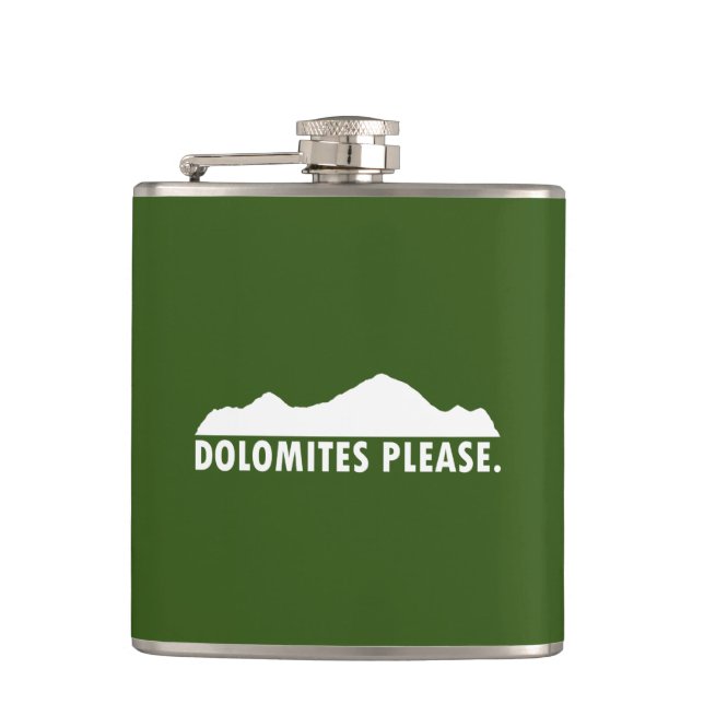 Dolomites Please Hip Flask (Front)