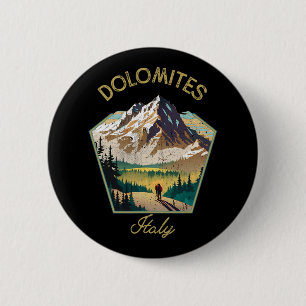 Dolomites Retro Clothing - Dolomites Souvenir 6 Cm Round Badge