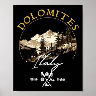 Dolomites Retro Vintage Apparel - Dolomites Souven Poster