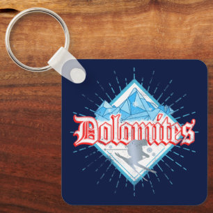 Dolomites South Tirol Retro Skier Vintage Ski Key Ring