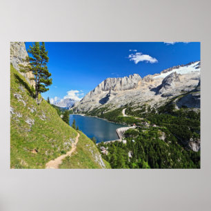 Dolomiti - Fedaia pass with lake Poster