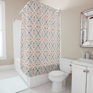 Dolores Tiles Pattern Pink Shower Curtain
