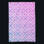 Dolores Tiles Pattern Purple BLue Tea Towel<br><div class="desc">Decorate your kitchen with this hand drawn tiles pattern towel. Makes a great housewarming or wedding gift! 
You can customise it and add text too.
Check my shop for lots more colours and patterns plus matching items for your home!</div>