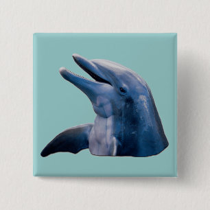 Dolphin 15 Cm Square Badge