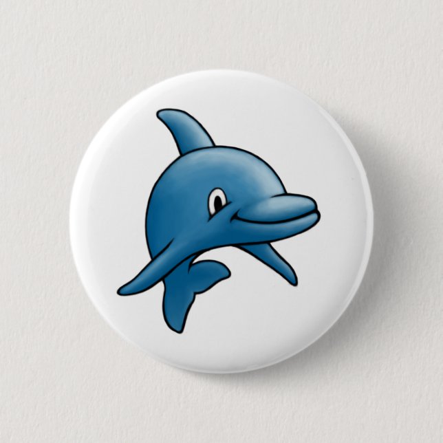 Dolphin 6 Cm Round Badge (Front)