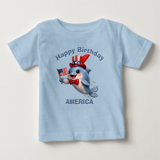 Dolphin (7e) Patriotic Kid T-Shirt (Front)