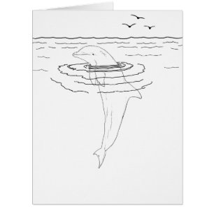 Dolphin Adult Colouring Big Card