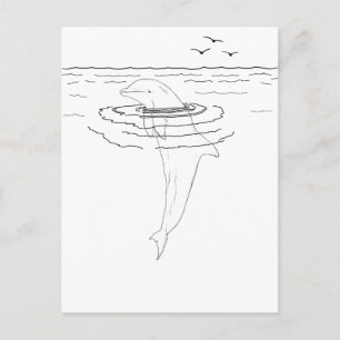 Dolphin Adult Colouring Postcard