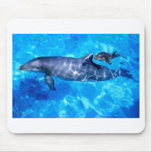 Dolphin and Baby Mouse Pad