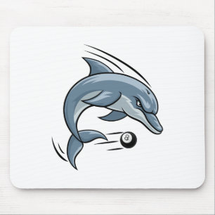 Dolphin Animal Billiards Pool Cartoon Character Mouse Pad
