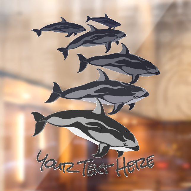 Dolphin Art Decal Personalise Dolphin Window Cling (Sheet 2)