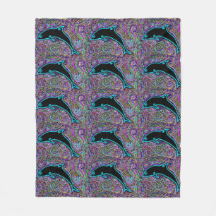 Dolphin Art Design    Fleece Blanket